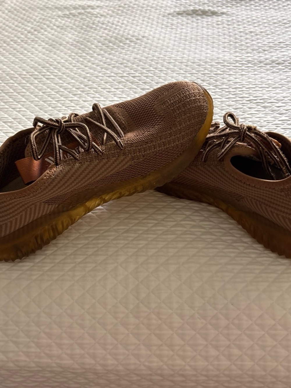Men's Brown Knit Slip-On Sneakers with Gum Sole